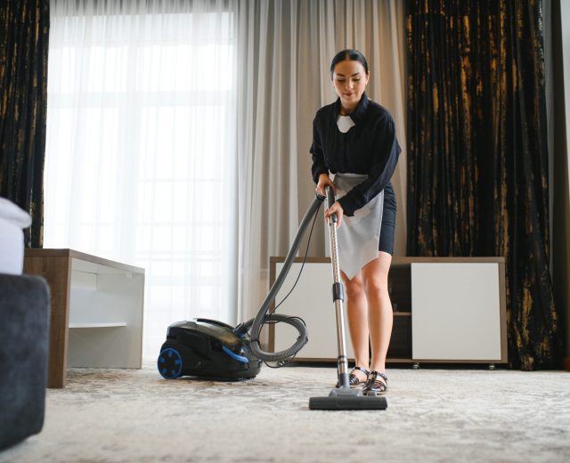 Housekeeper,Or,Maid,Cleaning,Hotel,Room.